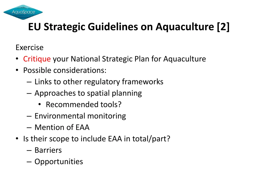 eu strategic guidelines on aquaculture 2