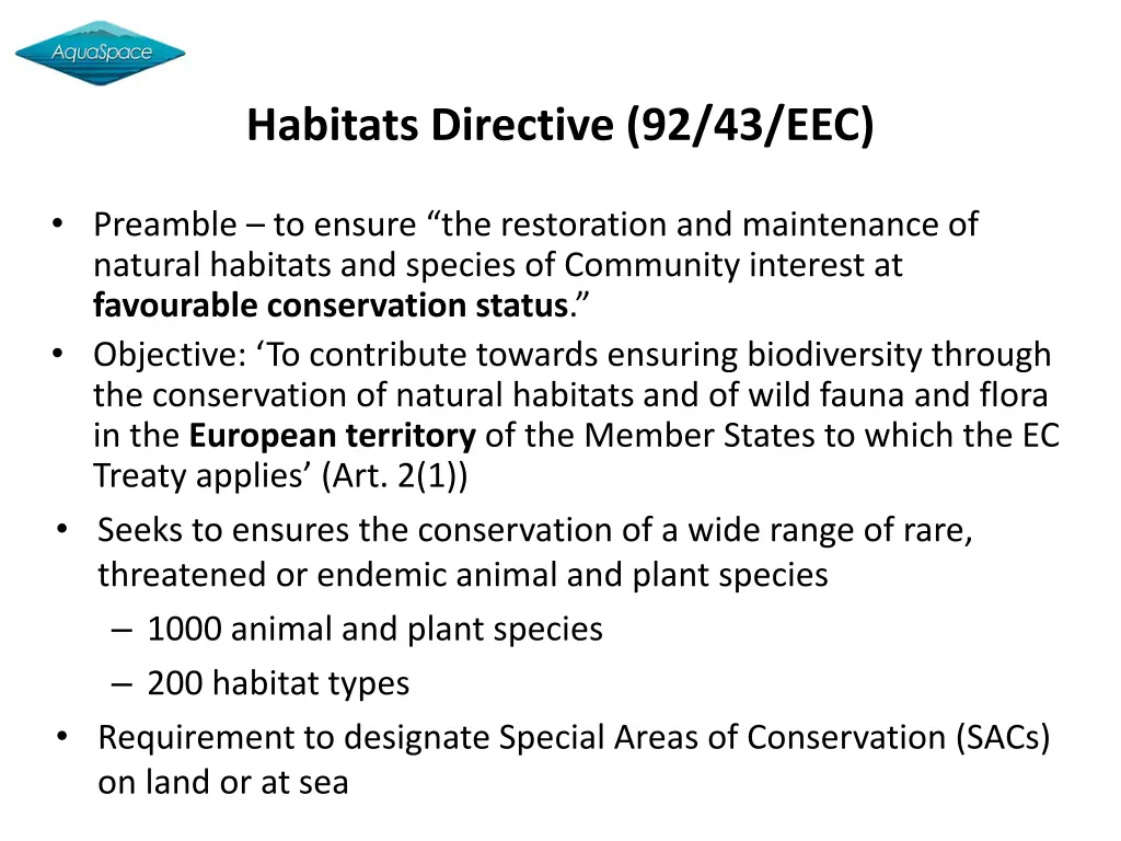 habitats directive 92 43 eec