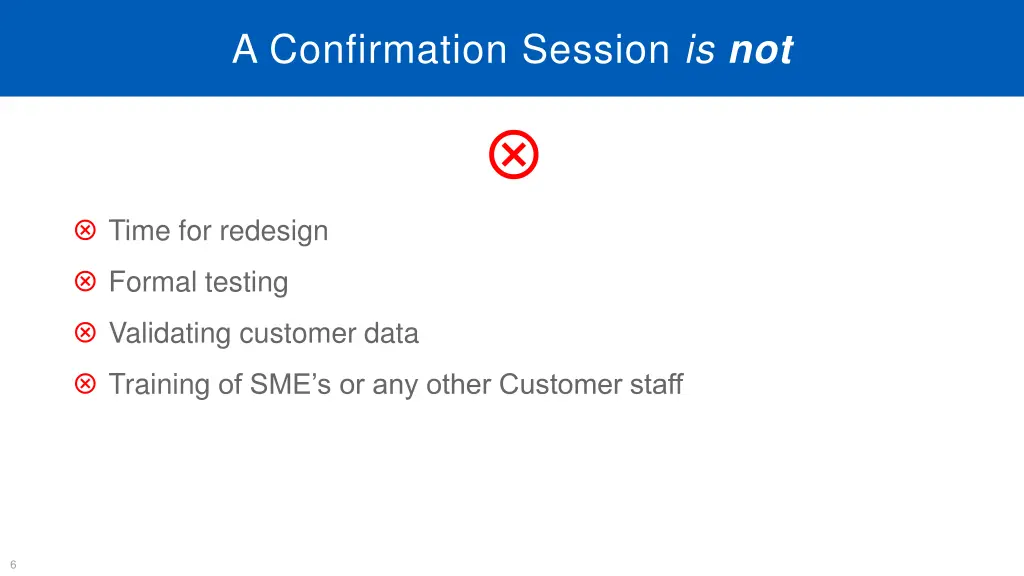a confirmation session is not