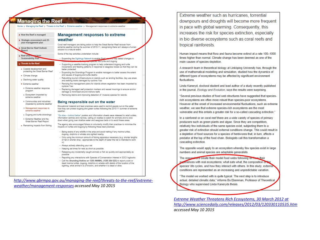 http www gbrmpa gov au managing the reef threats
