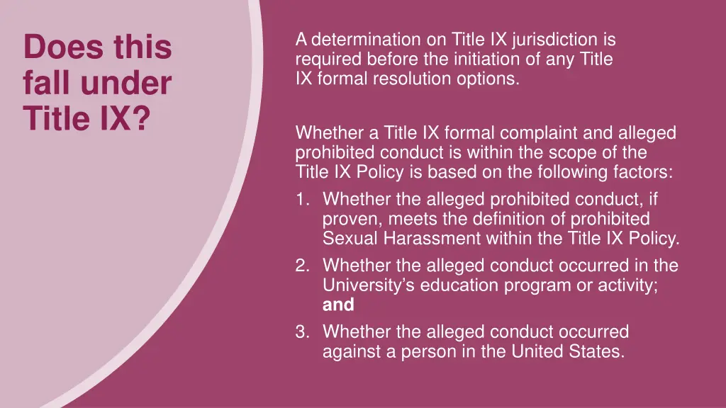 does this fall under title ix