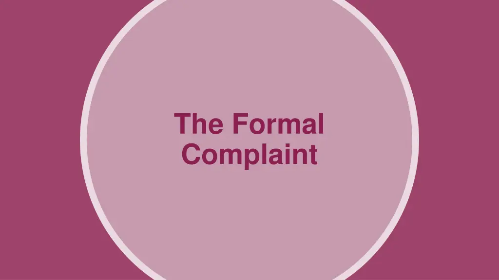 the formal complaint