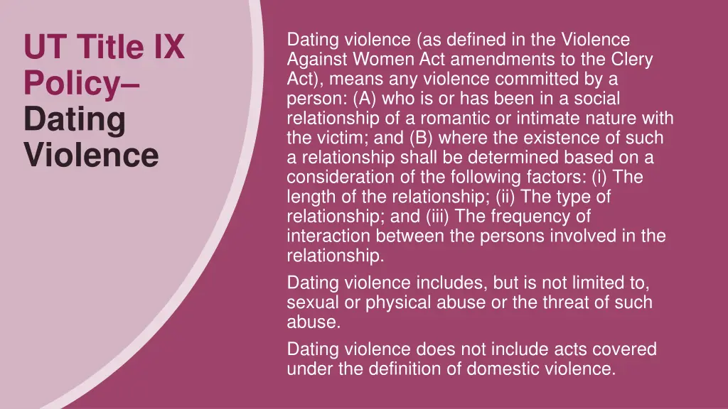 ut title ix policy dating violence