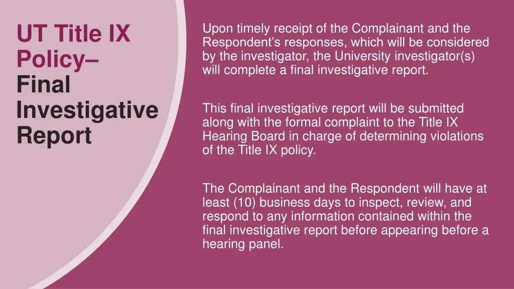 ut title ix policy final investigative report