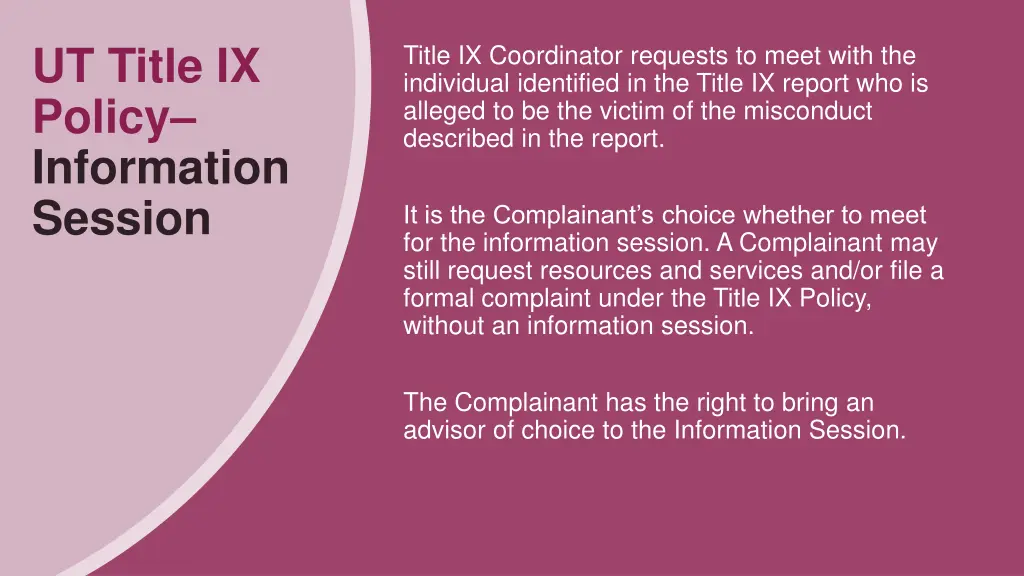 ut title ix policy information session