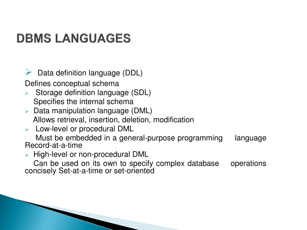 data definition language ddl defines conceptual