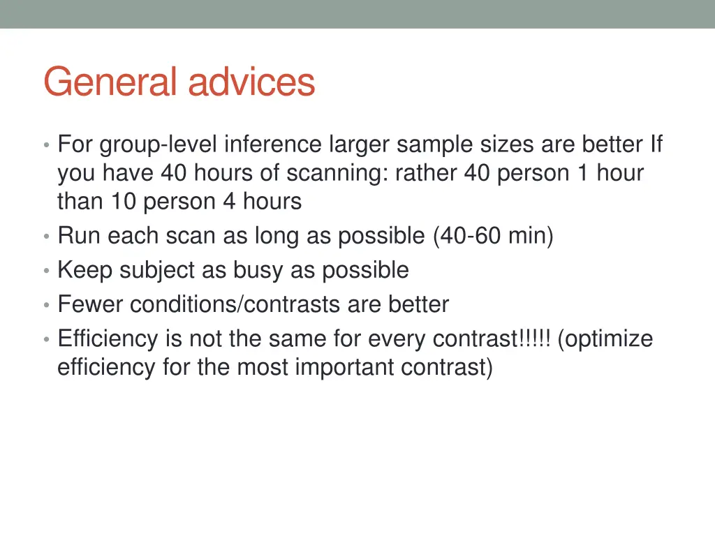 general advices