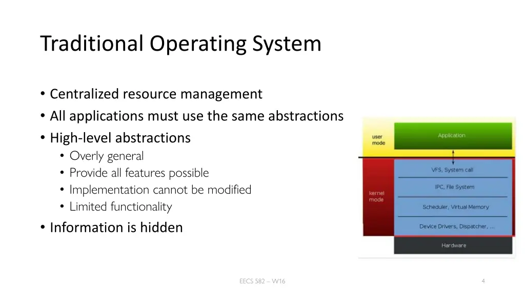 traditional operating system