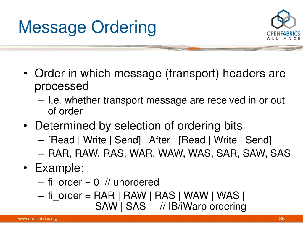 message ordering