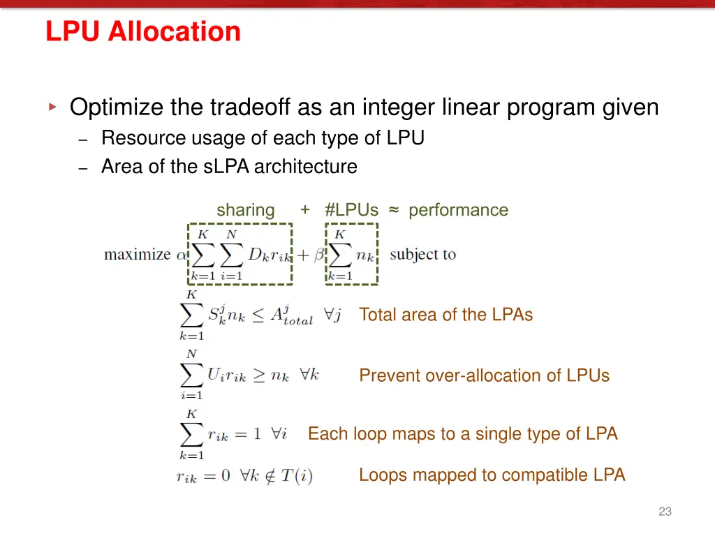 lpu allocation