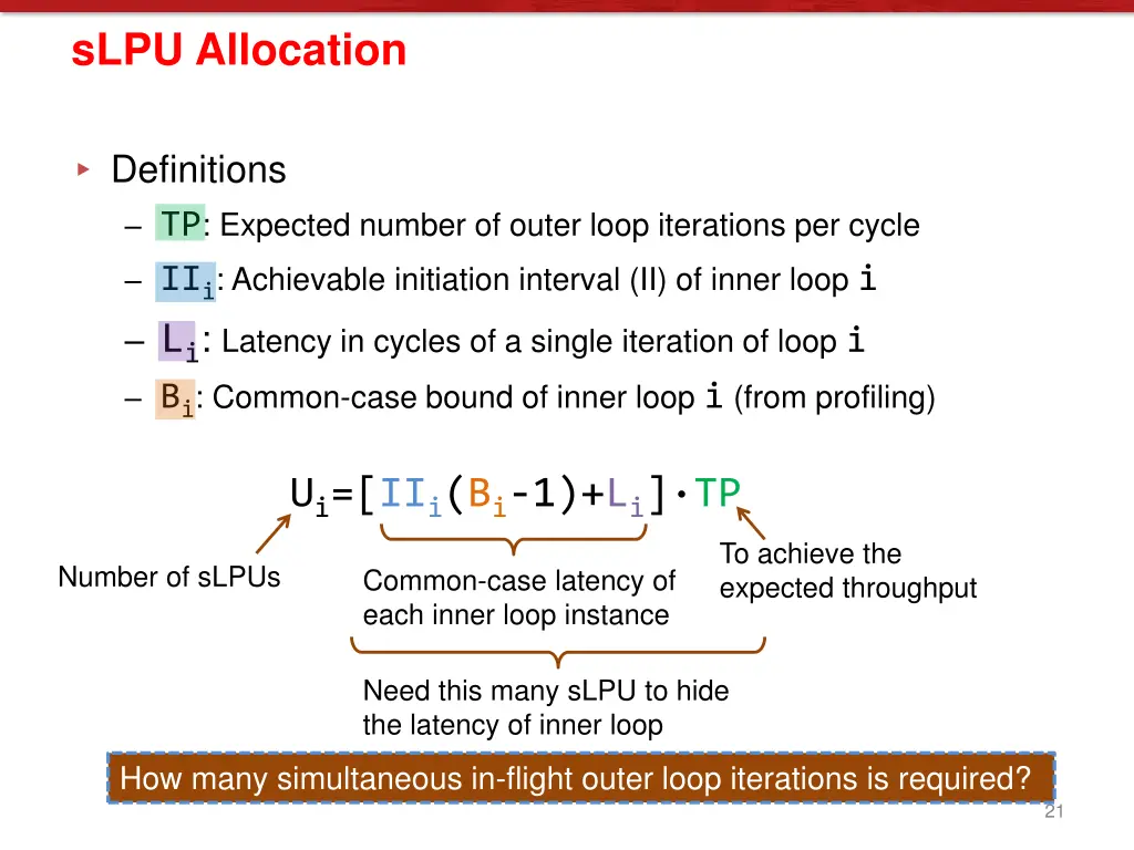 slpu allocation