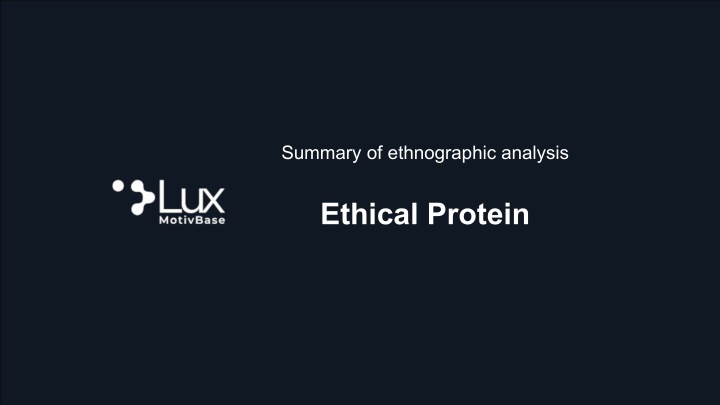 summary of ethnographic analysis
