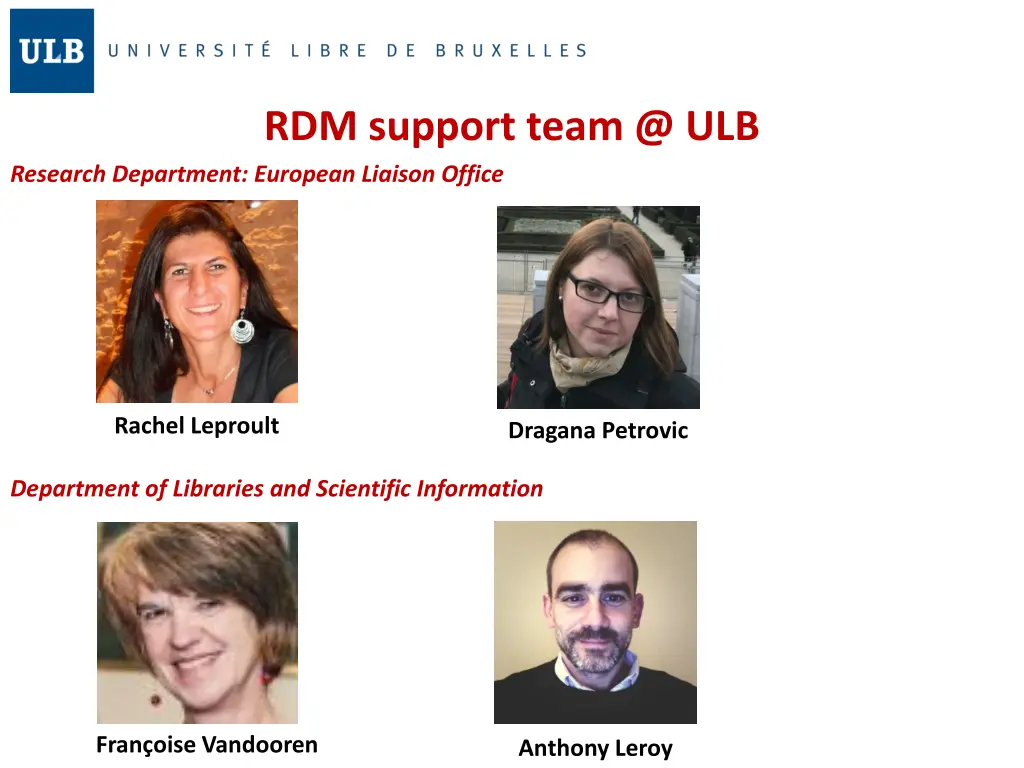 rdm support team @ ulb