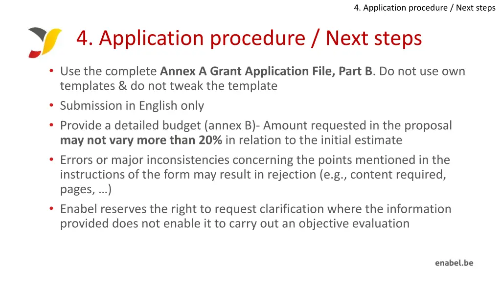 4 application procedure next steps
