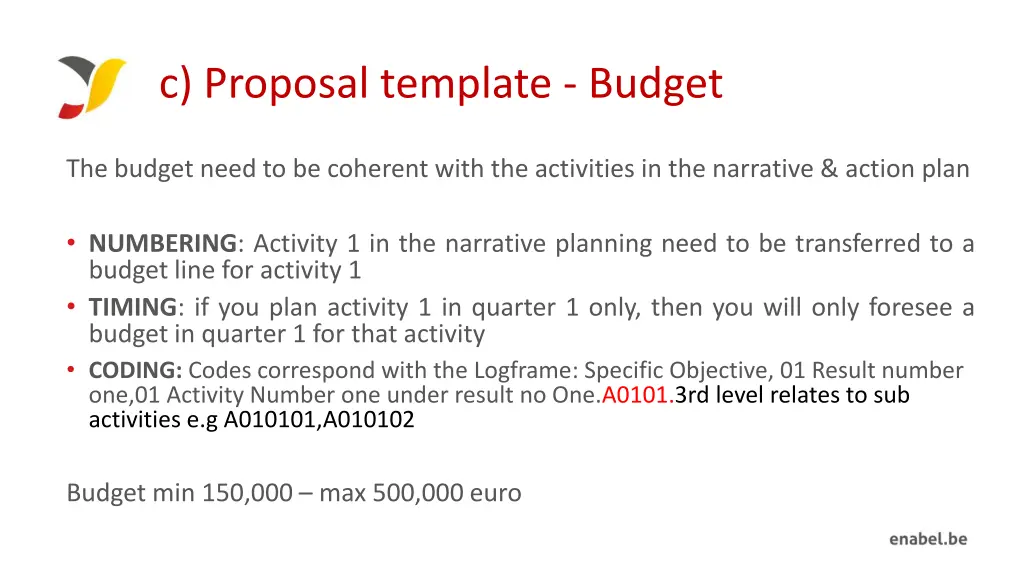 c proposal template budget
