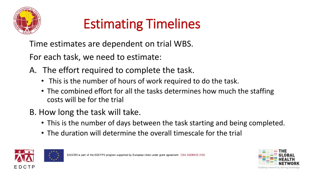 estimating timelines estimating timelines