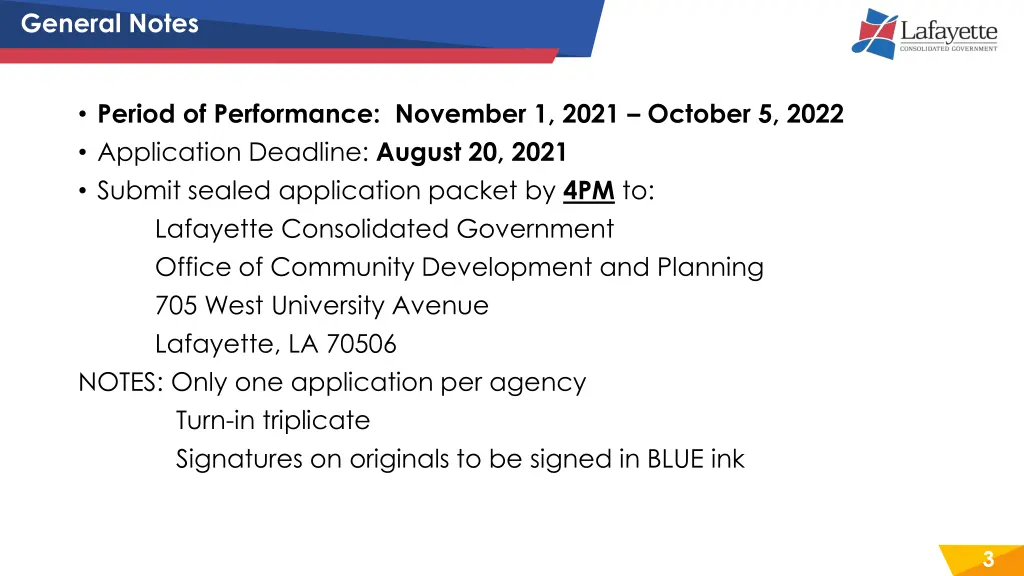 general notes