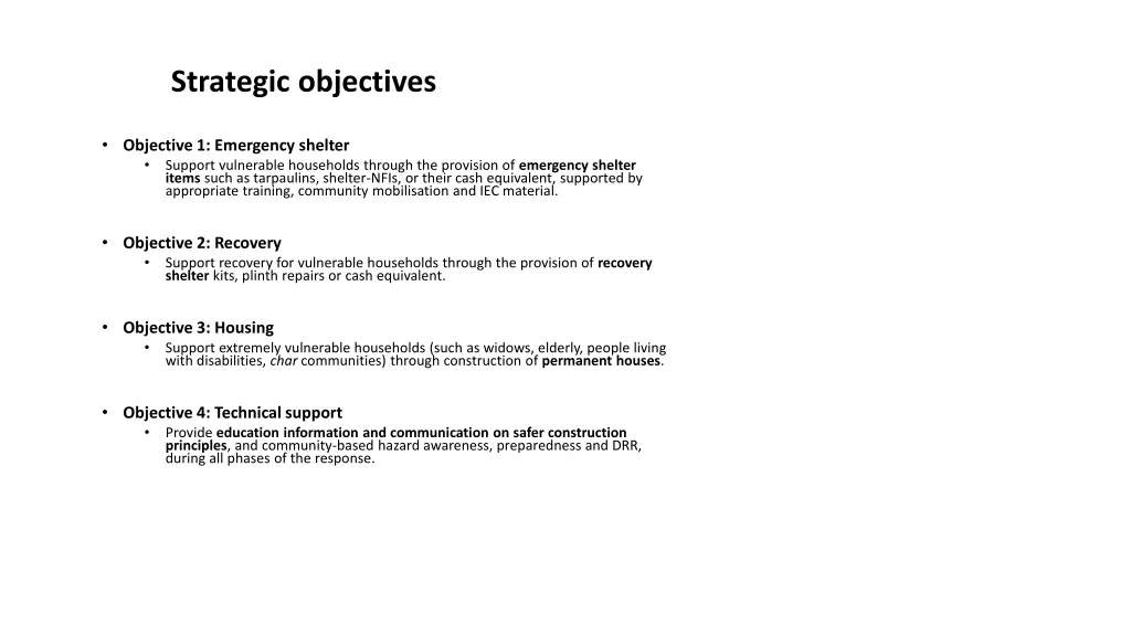strategic objectives