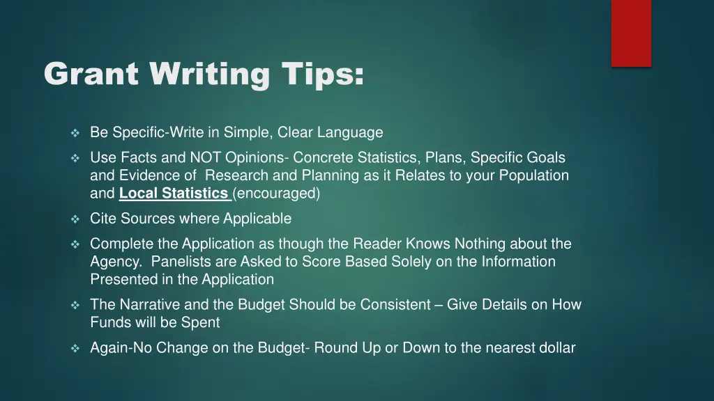 grant writing tips
