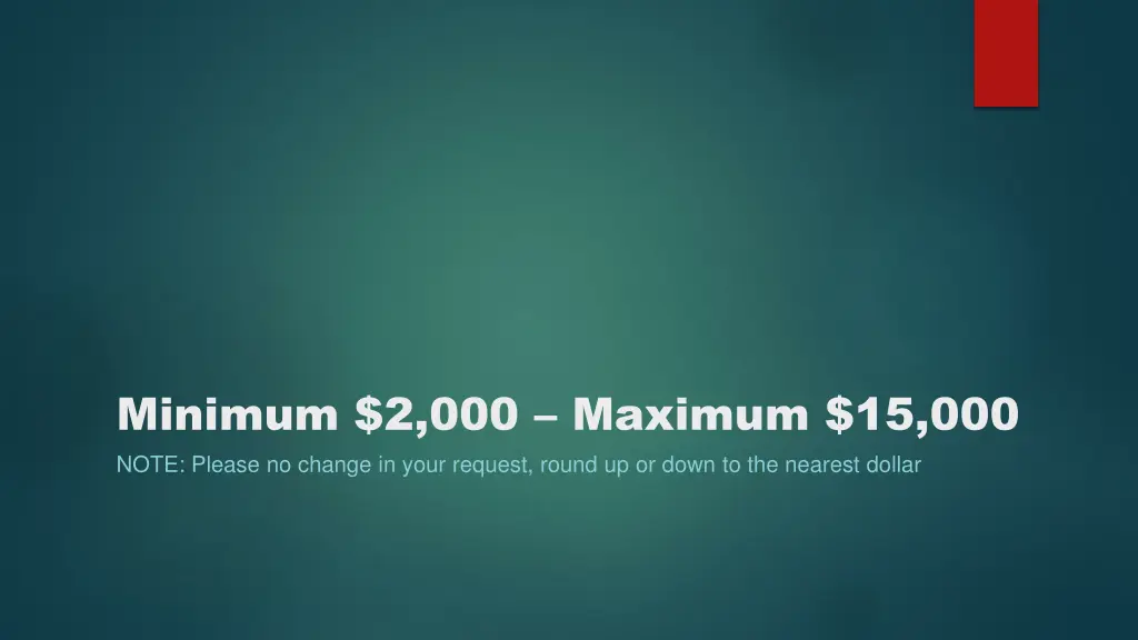 minimum 2 000 maximum 15 000 note please