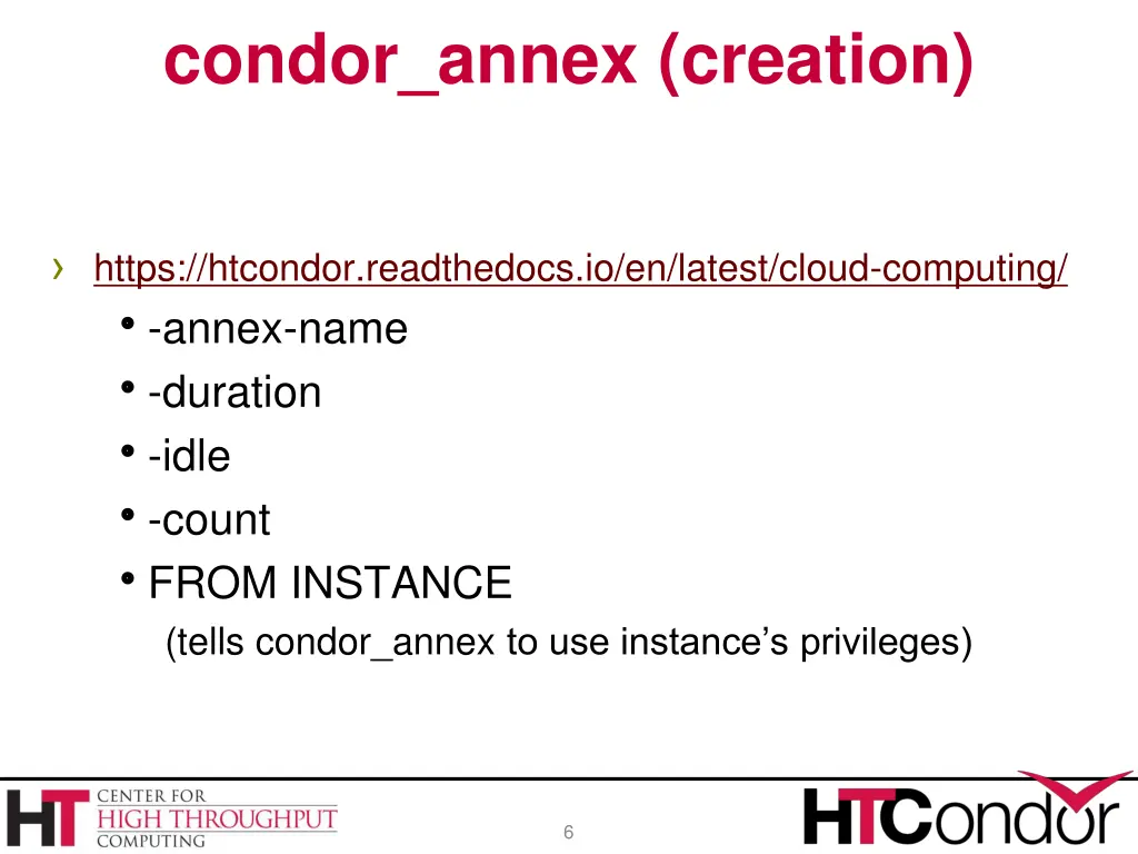 condor annex creation