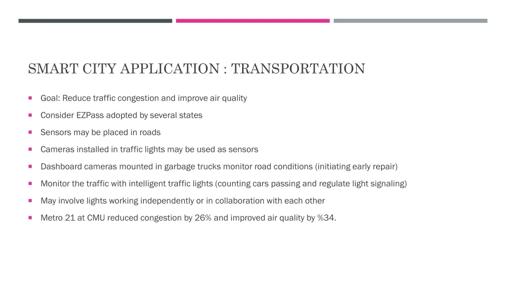 smart city application transportation