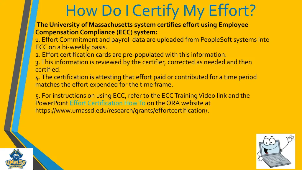 how do i certify my effort the university