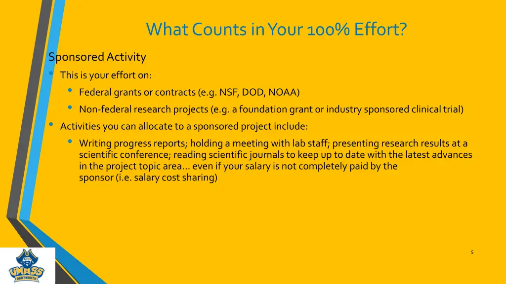 what counts in your 100 effort