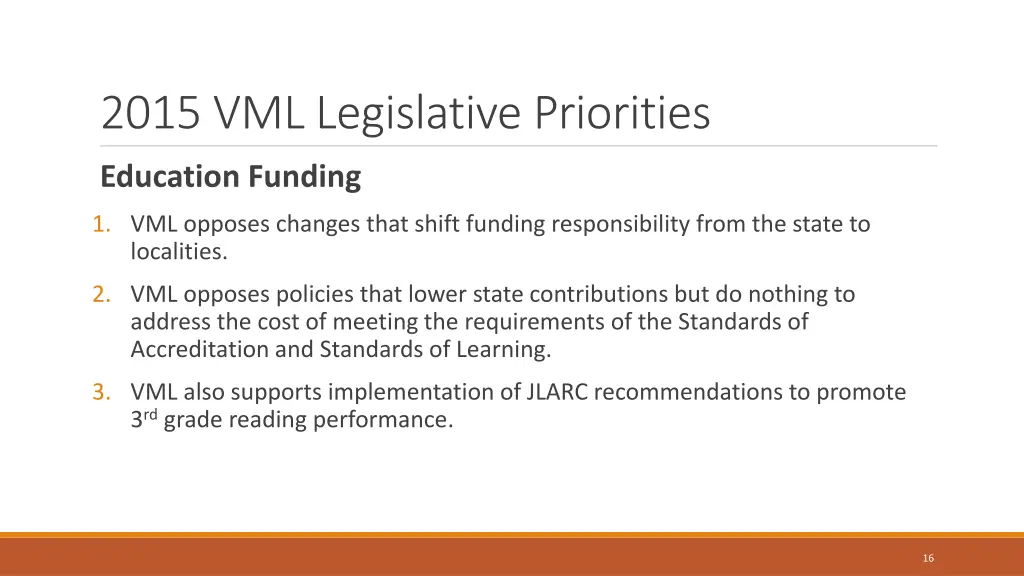 2015 vml legislative priorities