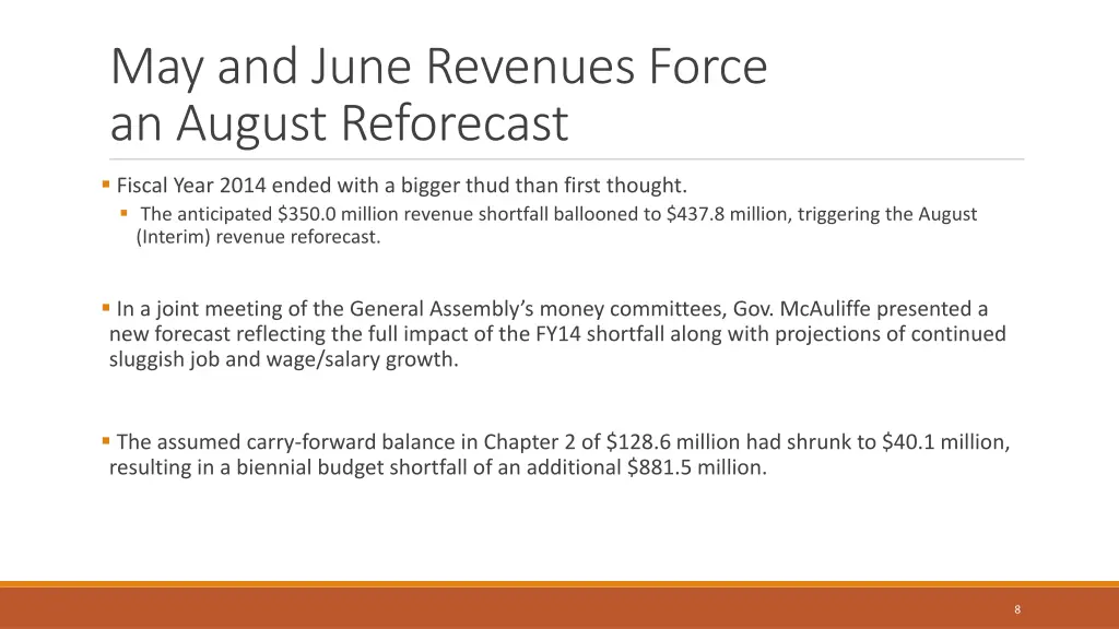 may and june revenues force an august reforecast