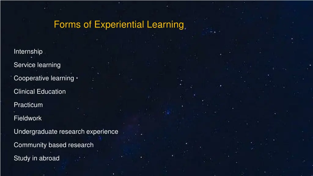 forms of experiential learning