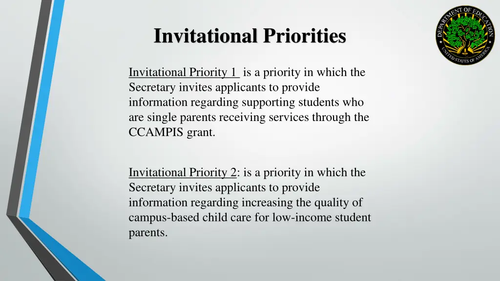 invitational priorities