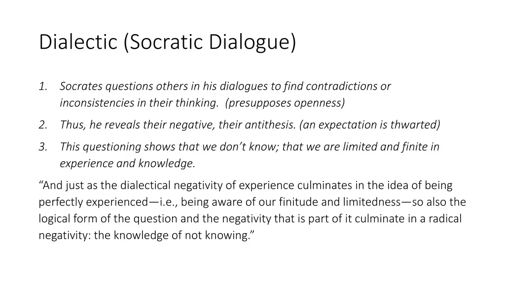dialectic socratic dialogue