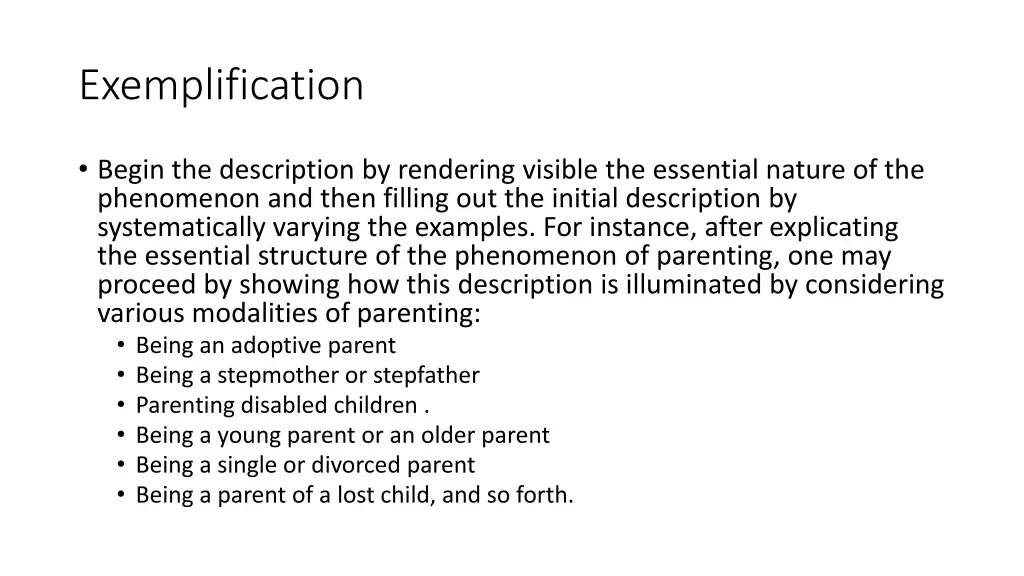 exemplification