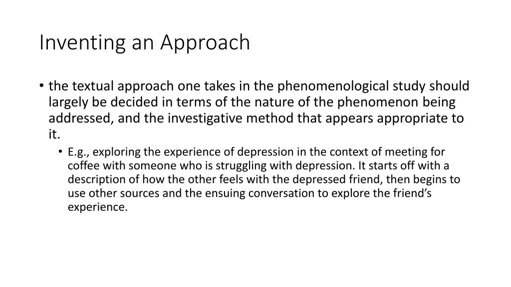 inventing an approach