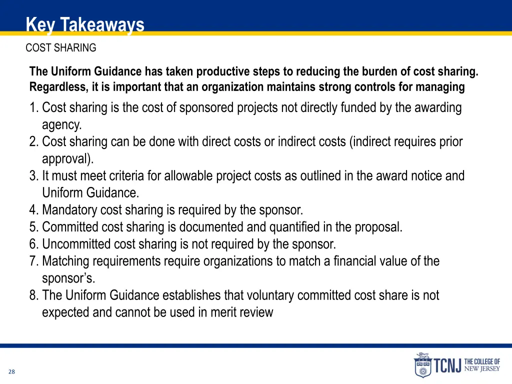 key takeaways cost sharing