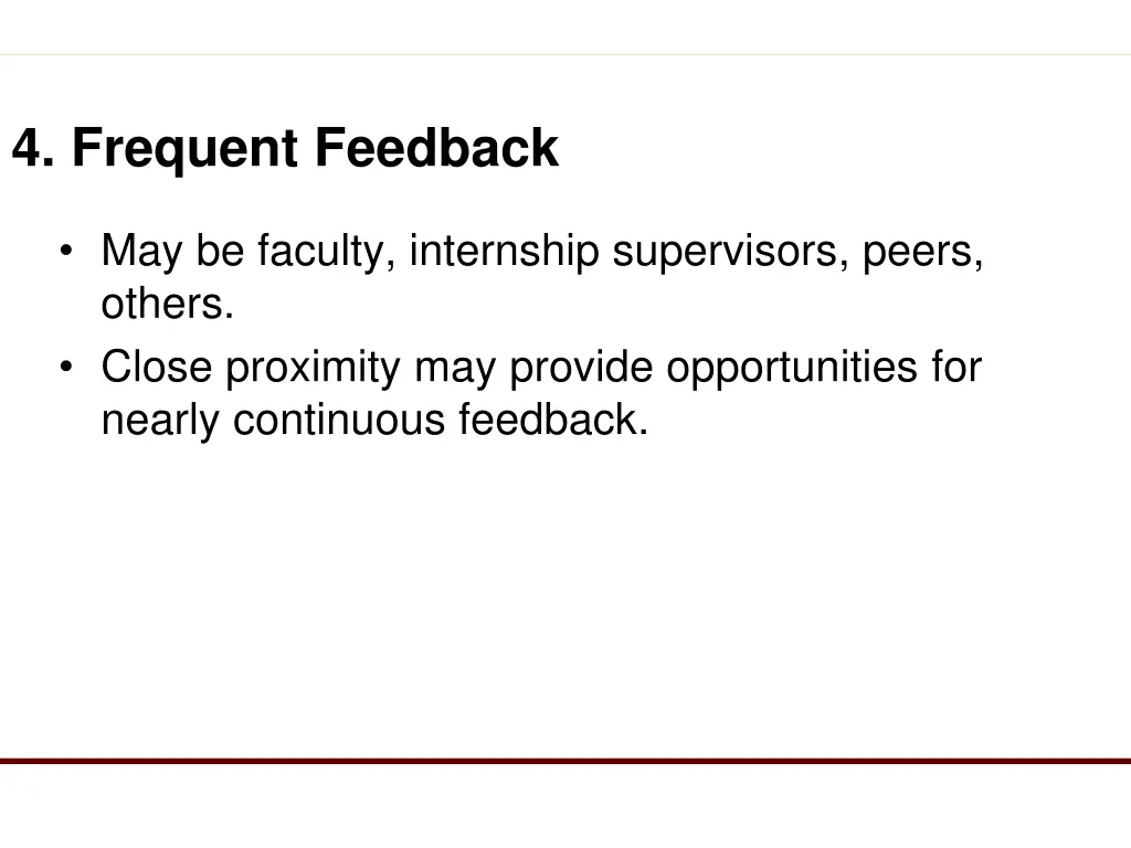 4 frequent feedback