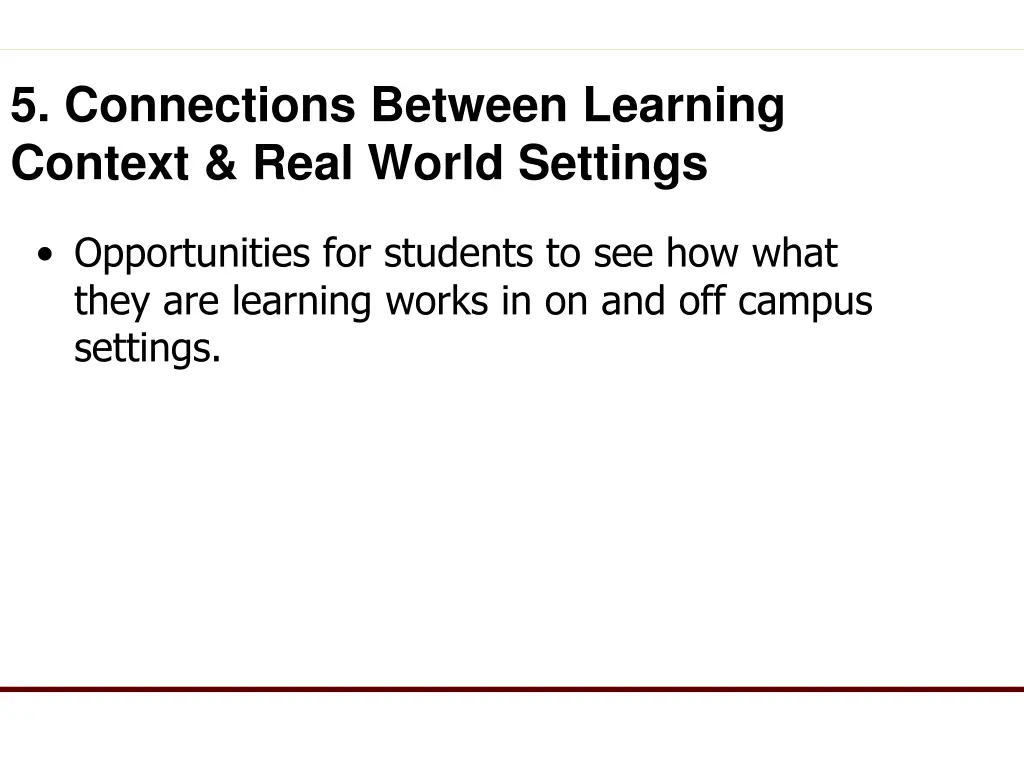 5 connections between learning context real world