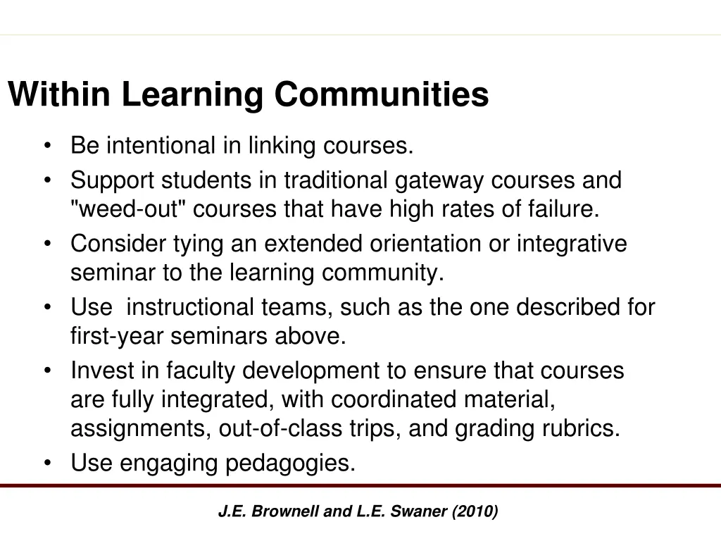 within learning communities