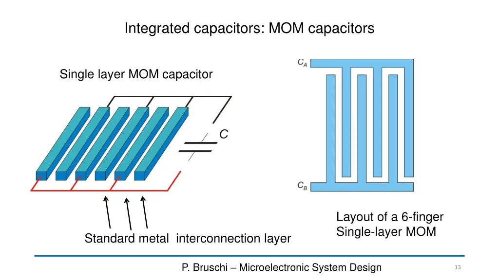 integrated capacitors mom capacitors