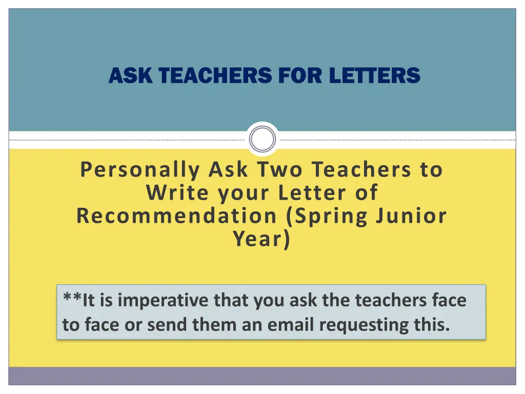 ask teachers for letters