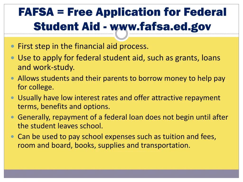 fafsa free application for federal student