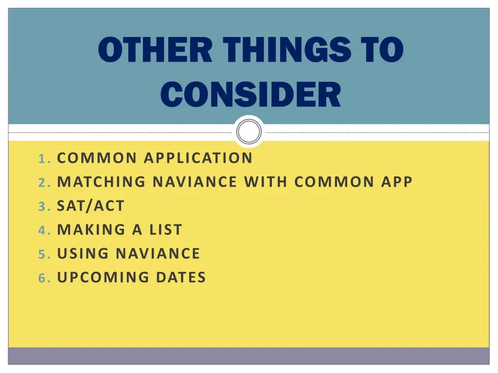 other things to consider