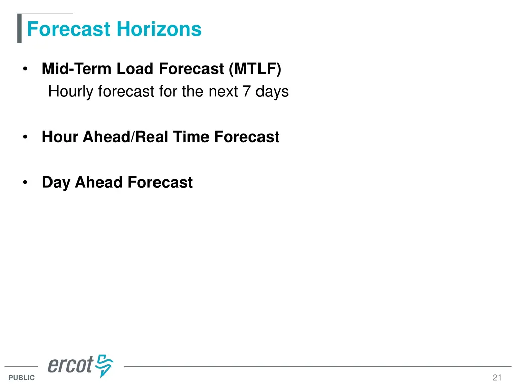 forecast horizons 1