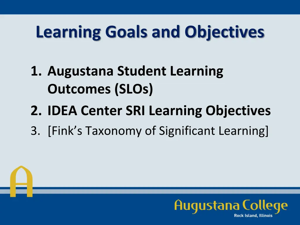 learning goals and objectives