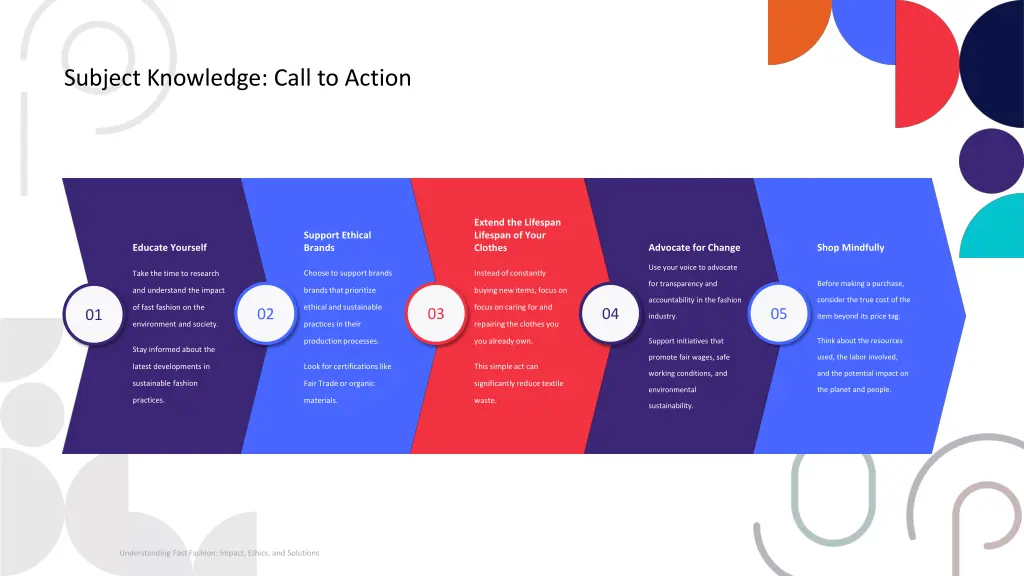 subject knowledge call to action