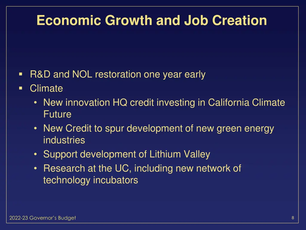 economic growth and job creation