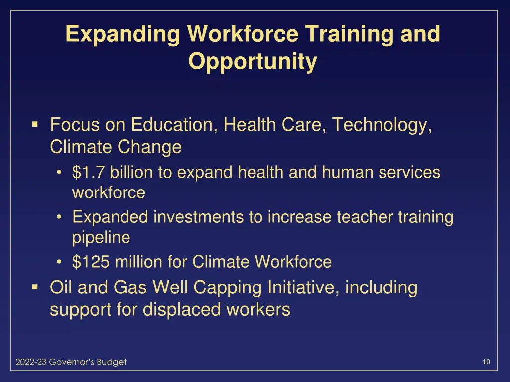 expanding workforce training and opportunity