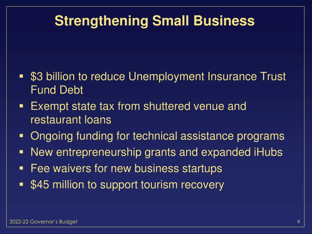 strengthening small business