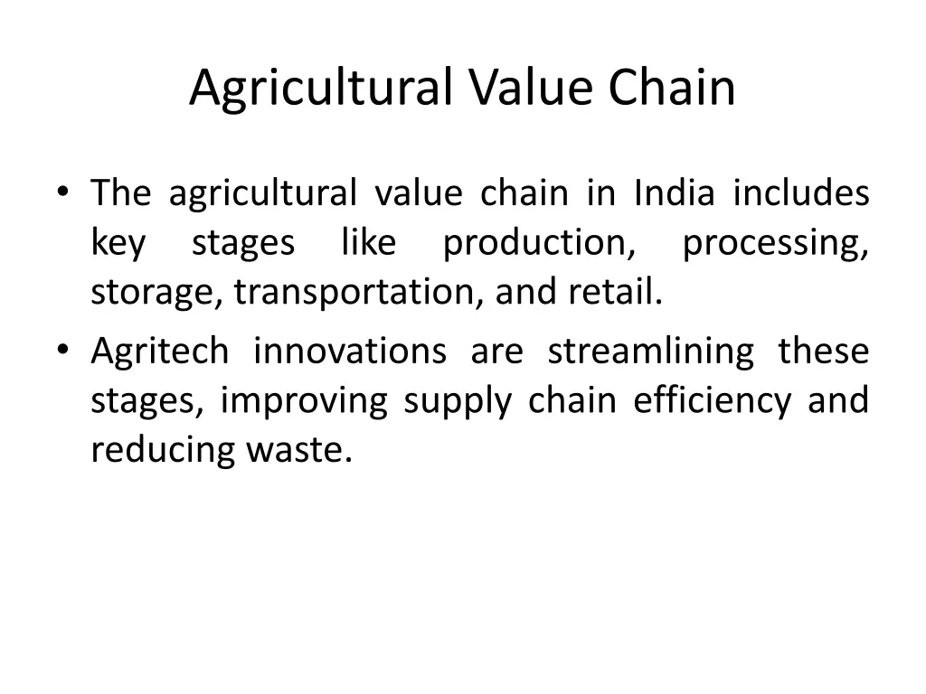 agricultural value chain